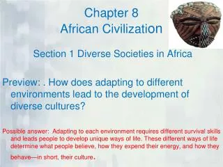 Chapter 8 African Civilizati on