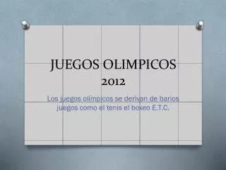 juegos olimpicos 2012