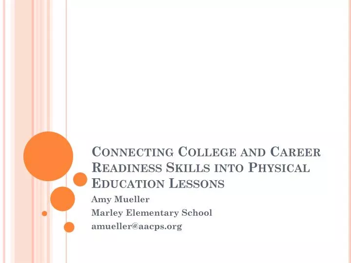 connecting college and career readiness skills into physical education lessons