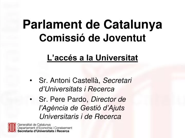 parlament de catalunya comissi de joventut