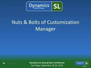 Nuts &amp; Bolts of Customization Manager
