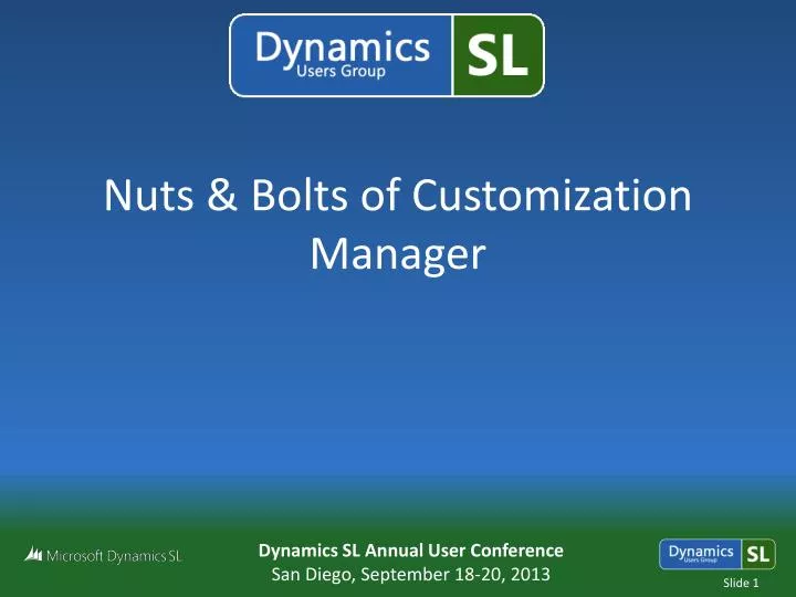 nuts bolts of customization manager