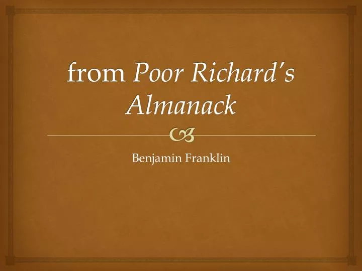 from poor richard s almanack