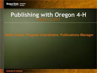 Publishing with Oregon 4-H