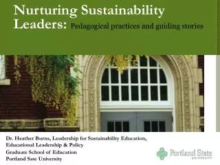 Nurturing Sustainability Leaders: Pedagogical practices and guiding stories