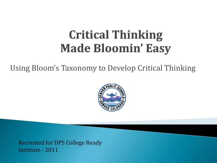 critical thinking made bloomin easy