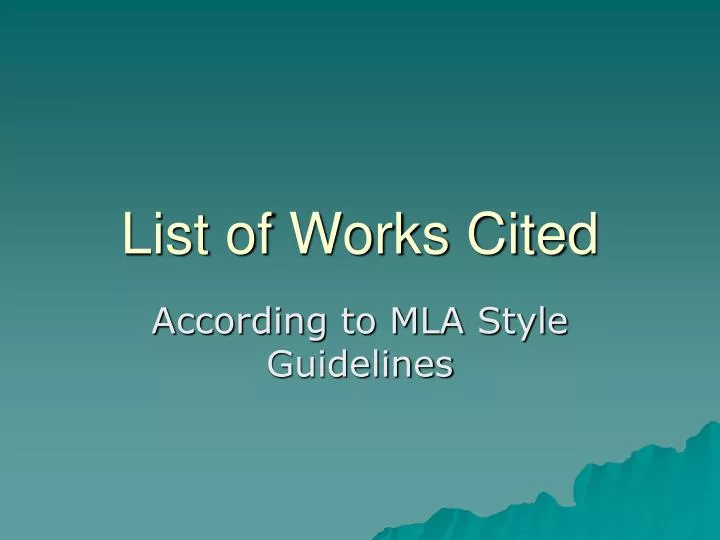 list of works cited