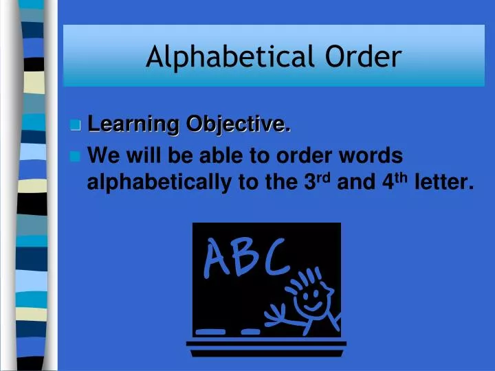 alphabetical order