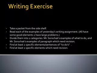 Writing Exercise