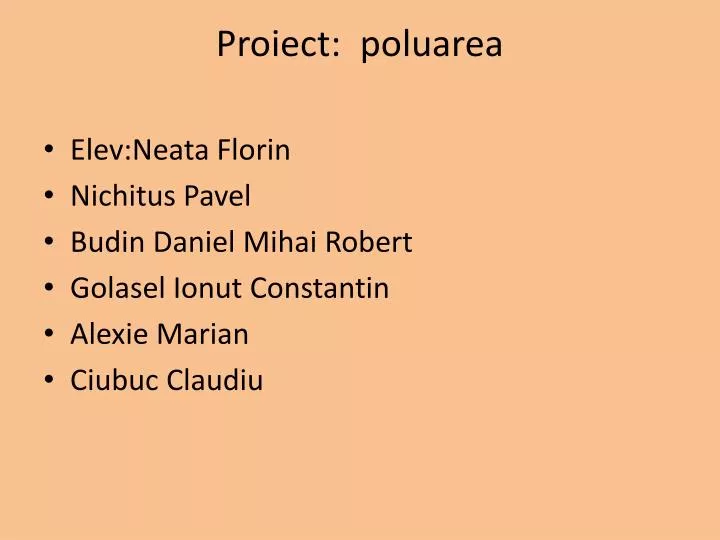 proiect poluarea