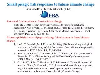 Small pelagic fish responses to future climate change