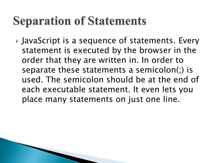 separation of statements