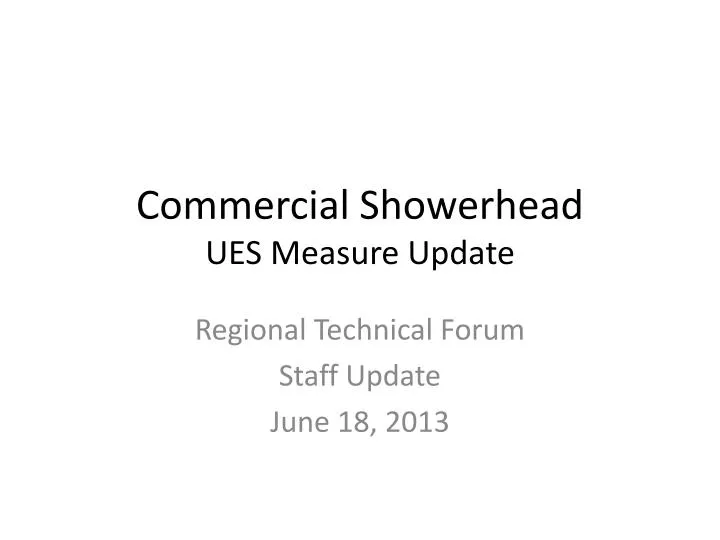 commercial showerhead ues measure update
