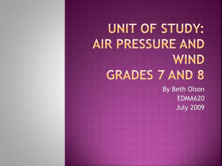 unit of study air pressure and wind grades 7 and 8