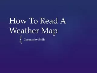 How To Read A Weather Map
