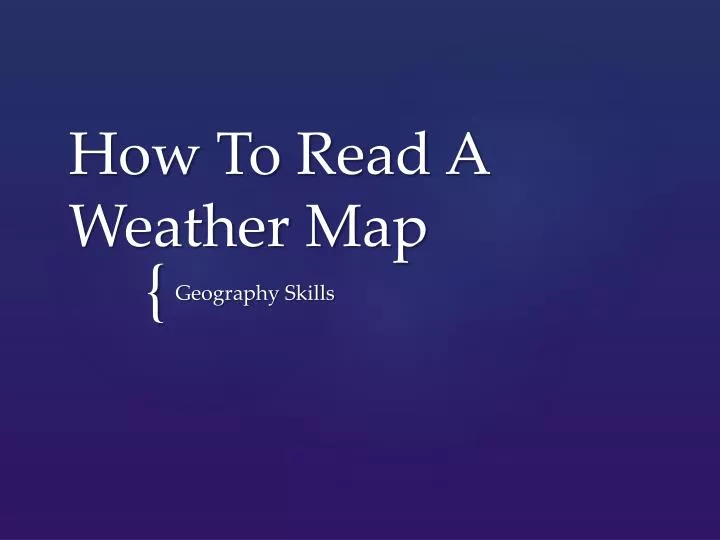 how to read a weather map