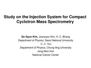 Study on the Injection System for Compact Cyclotron Mass Spectrometry