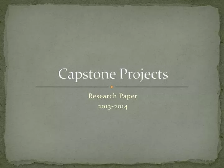 capstone projects