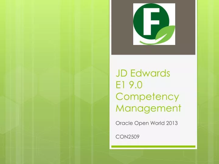 jd edwards e1 9 0 competency management