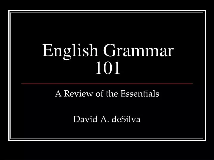 english grammar 101