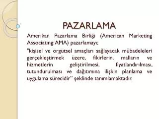pazarlama