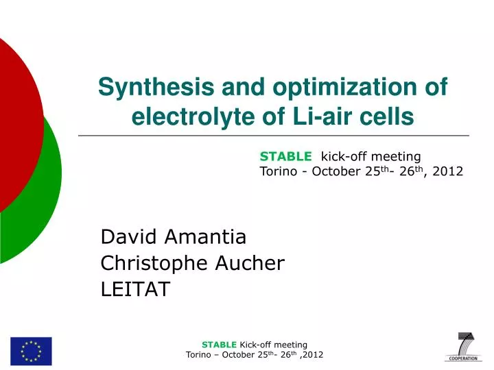 synthesis and optimization of electrolyte of li air cells