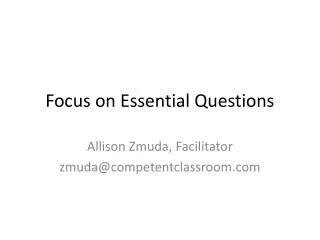 Focus on Essential Questions