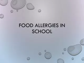 Food Allergies in School