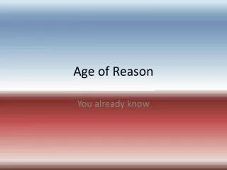 age of reason