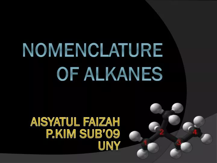 nomenclature of alkanes