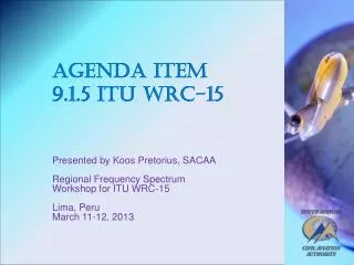 Agenda Item 9.1.5 ITU WRC-15