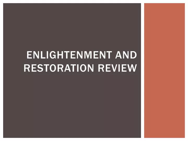 enlightenment and restoration review