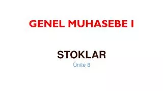 genel muhasebe i