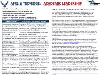 AFRL &amp; Tec^Edge : Academic Leadership