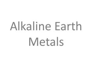 alkaline earth metals