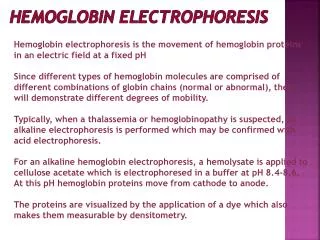 Hemoglobin Electrophoresis