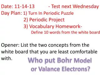 Who put Bohr Model or Valance Electrons?