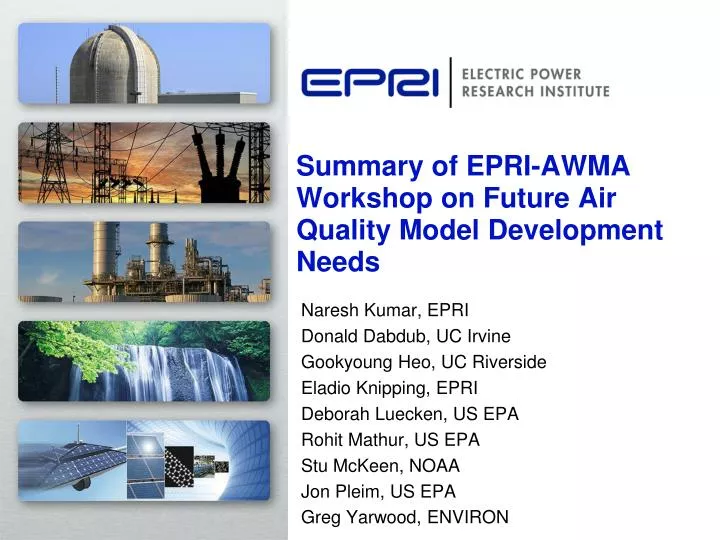 summary of epri awma workshop on future air quality model development needs