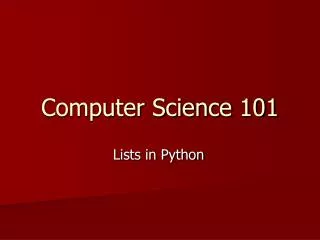 Computer Science 101