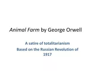 Animal Farm by George Orwell