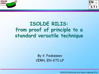 ISOLDE RILIS: from proof of principle to a standard versatile technique