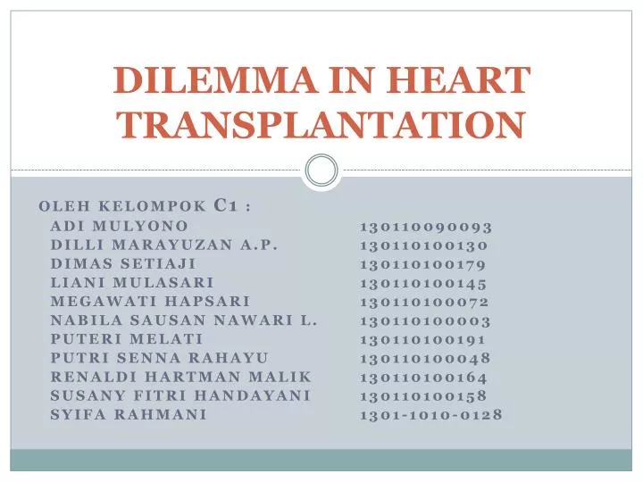 dilemma in heart transplantation