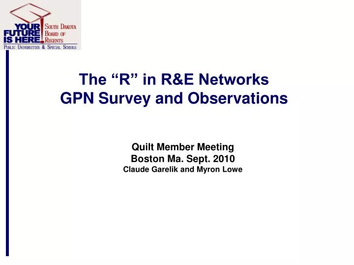 the r in r e networks gpn survey and observations