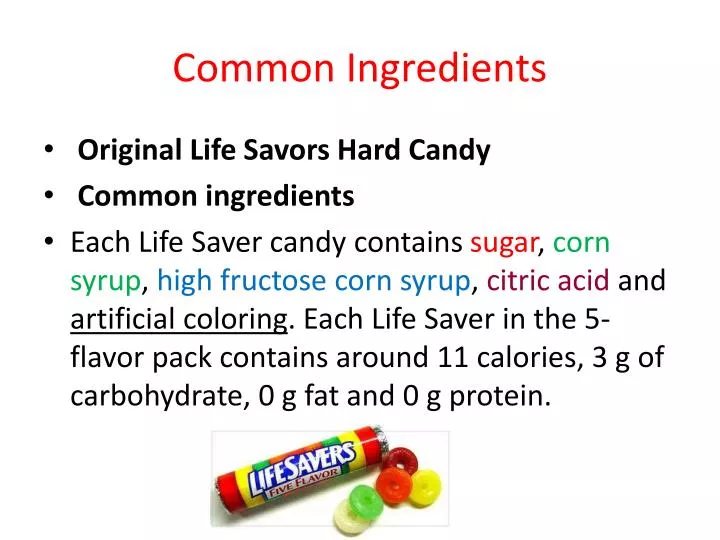 common ingredients