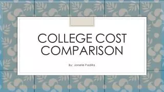 College Cost comparison