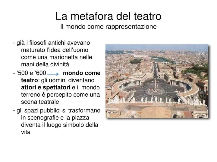 la metafora del teatro il mondo come rappresentazione