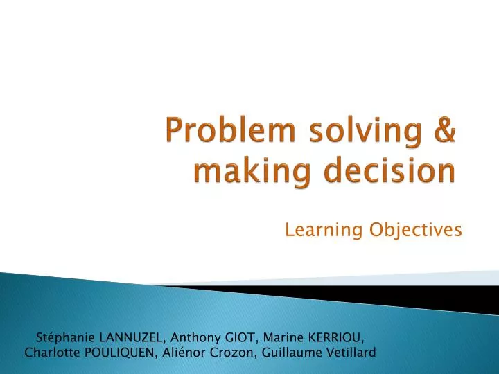 problem solving making decision