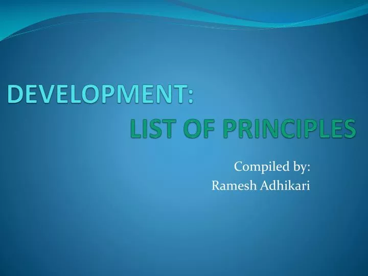 development list of principles