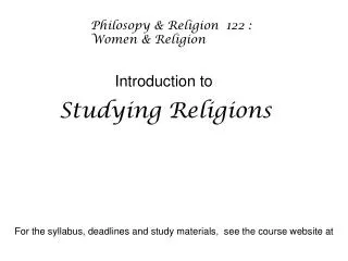 Studying Religions