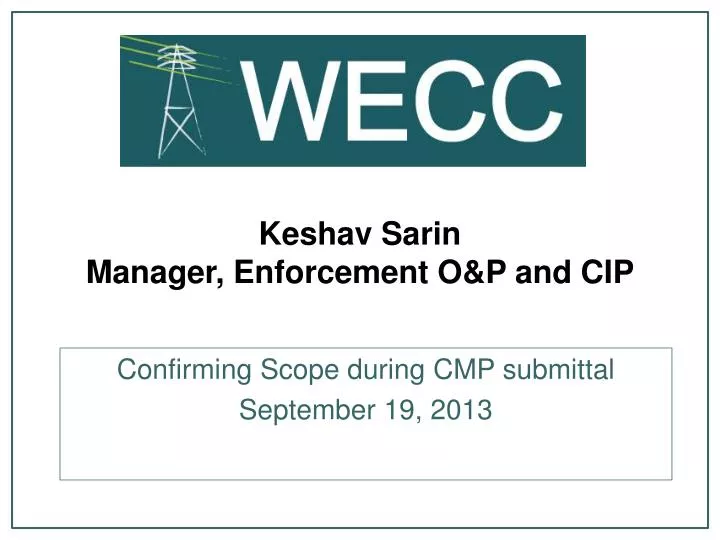 keshav sarin manager enforcement o p and cip